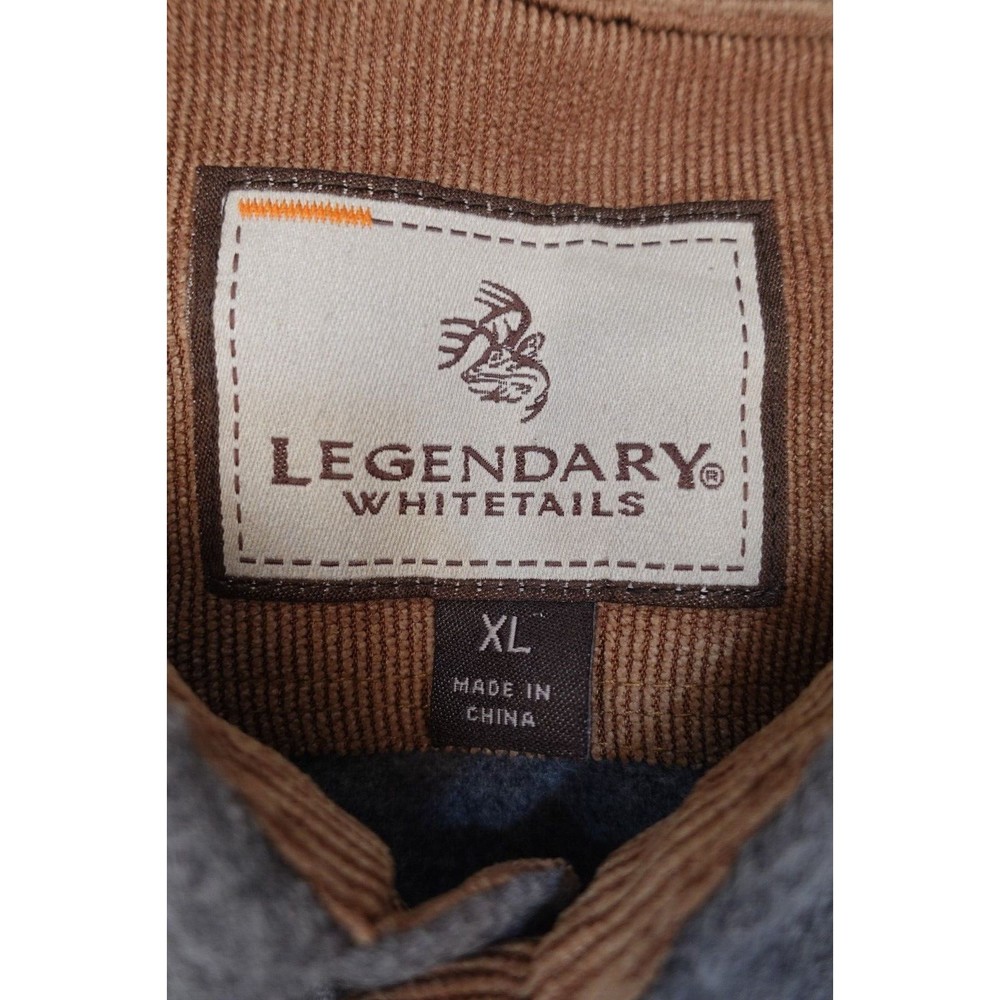 Legendary Whitetails Flannel Shirt Solid Grey One Pocket Adult Size XL - Picture 3 of 6
